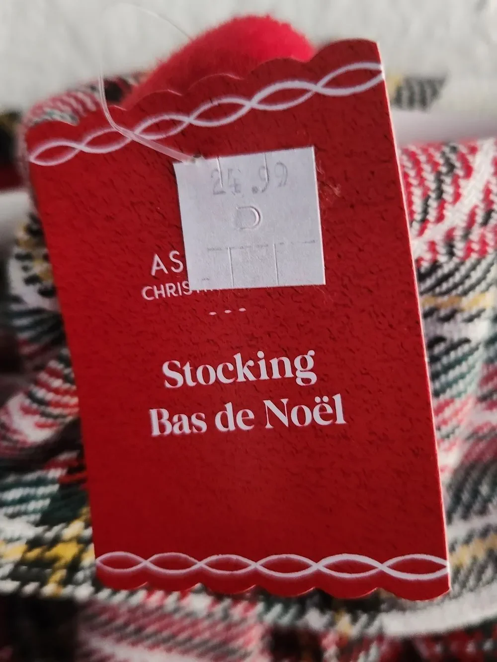 Ashland Christmas Noel Set Of 2 Holiday Stockings Plaid Ruffle Trim NWT